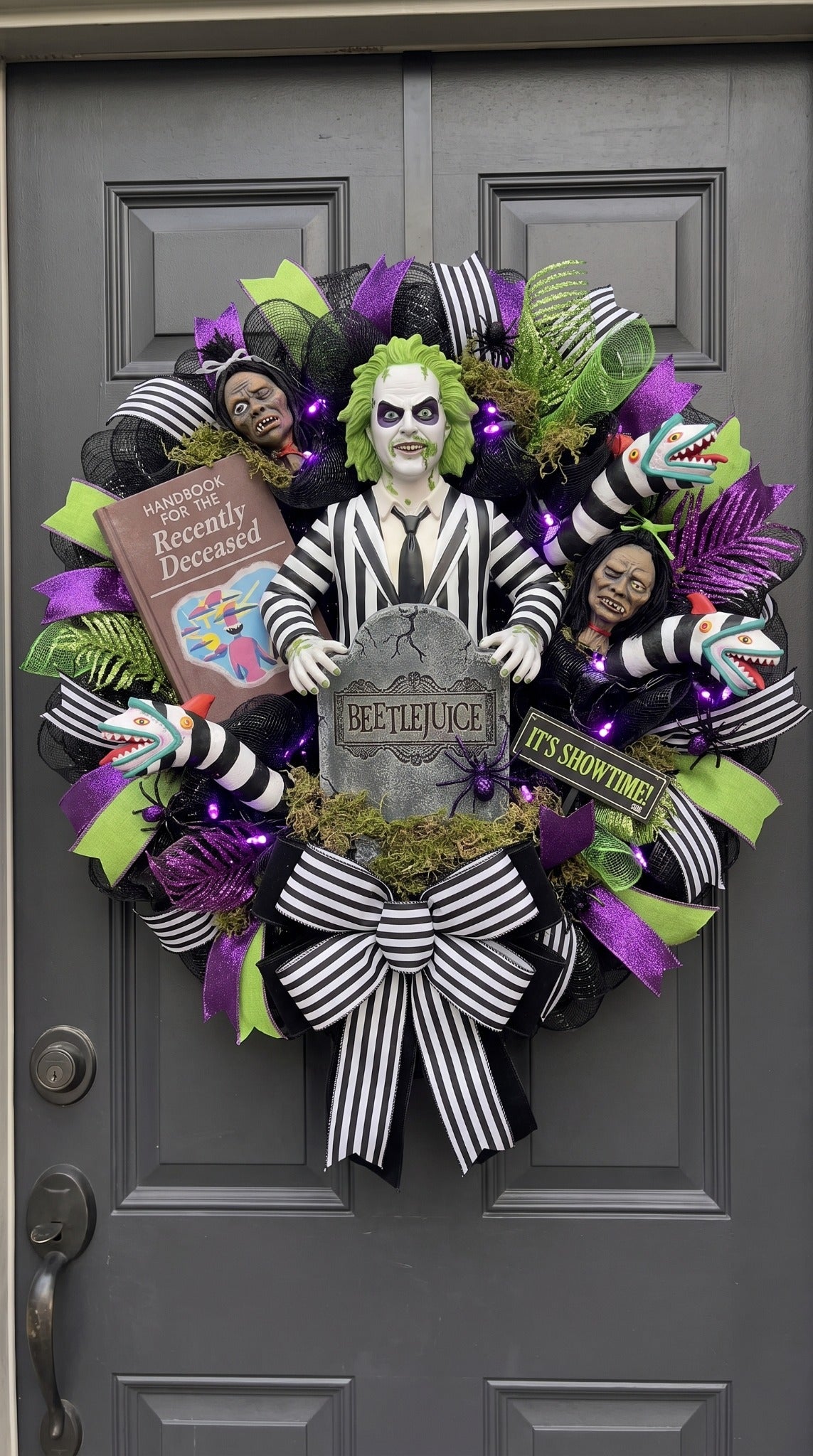 Beetlejuice handmade horror wreath