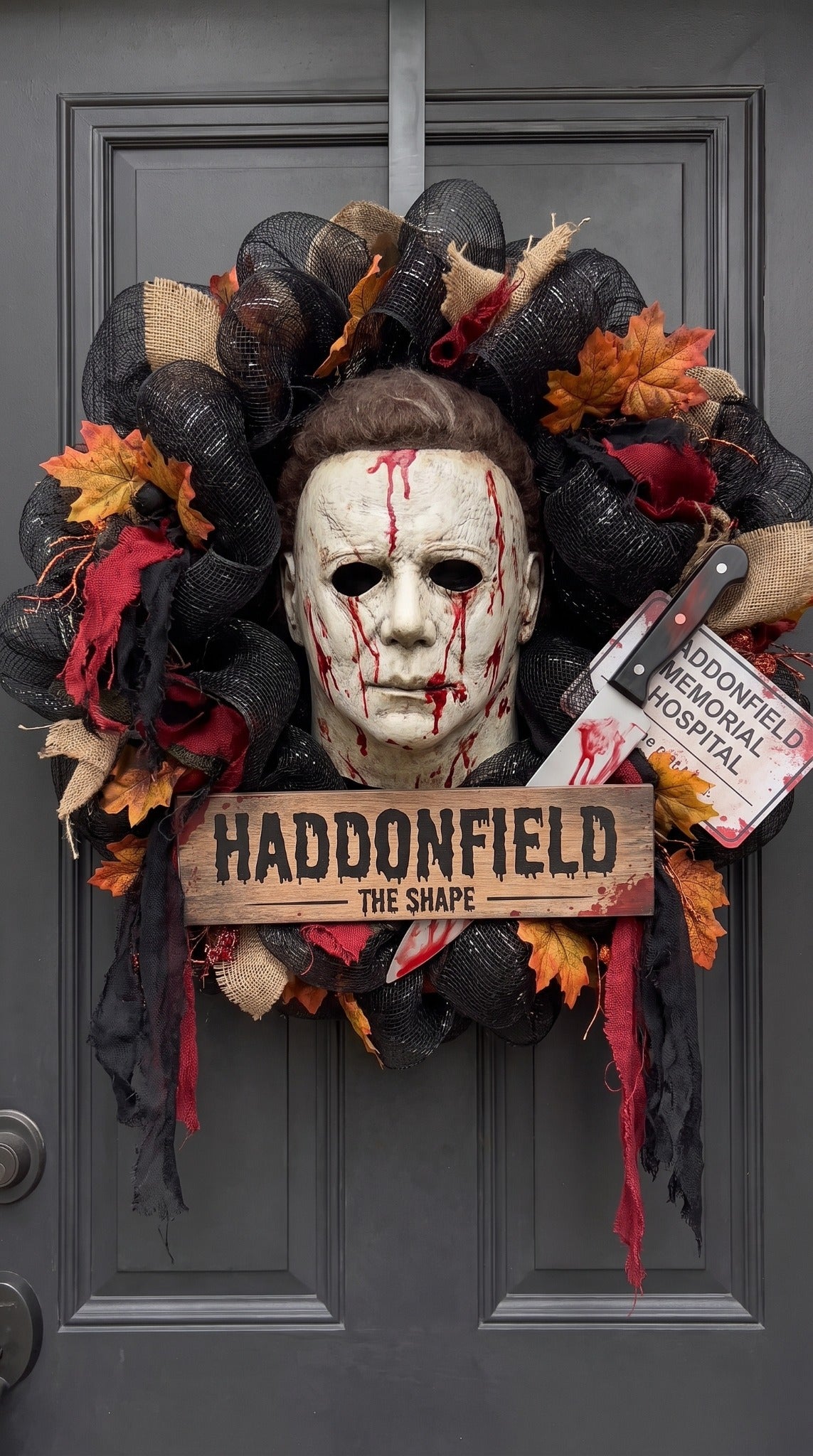 Michael Myers handmade horror wreath