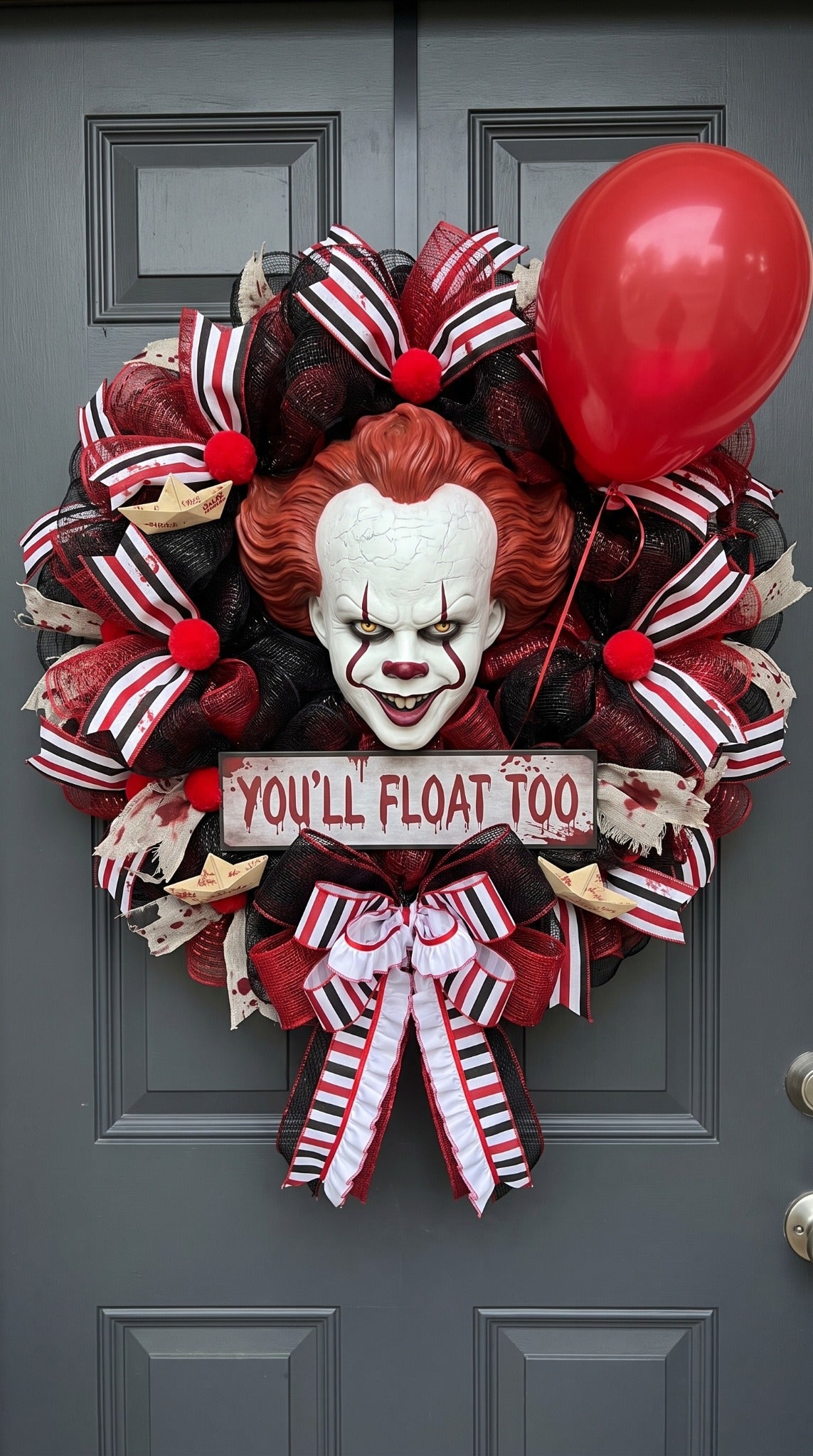 Pennywise handmade horror wreath