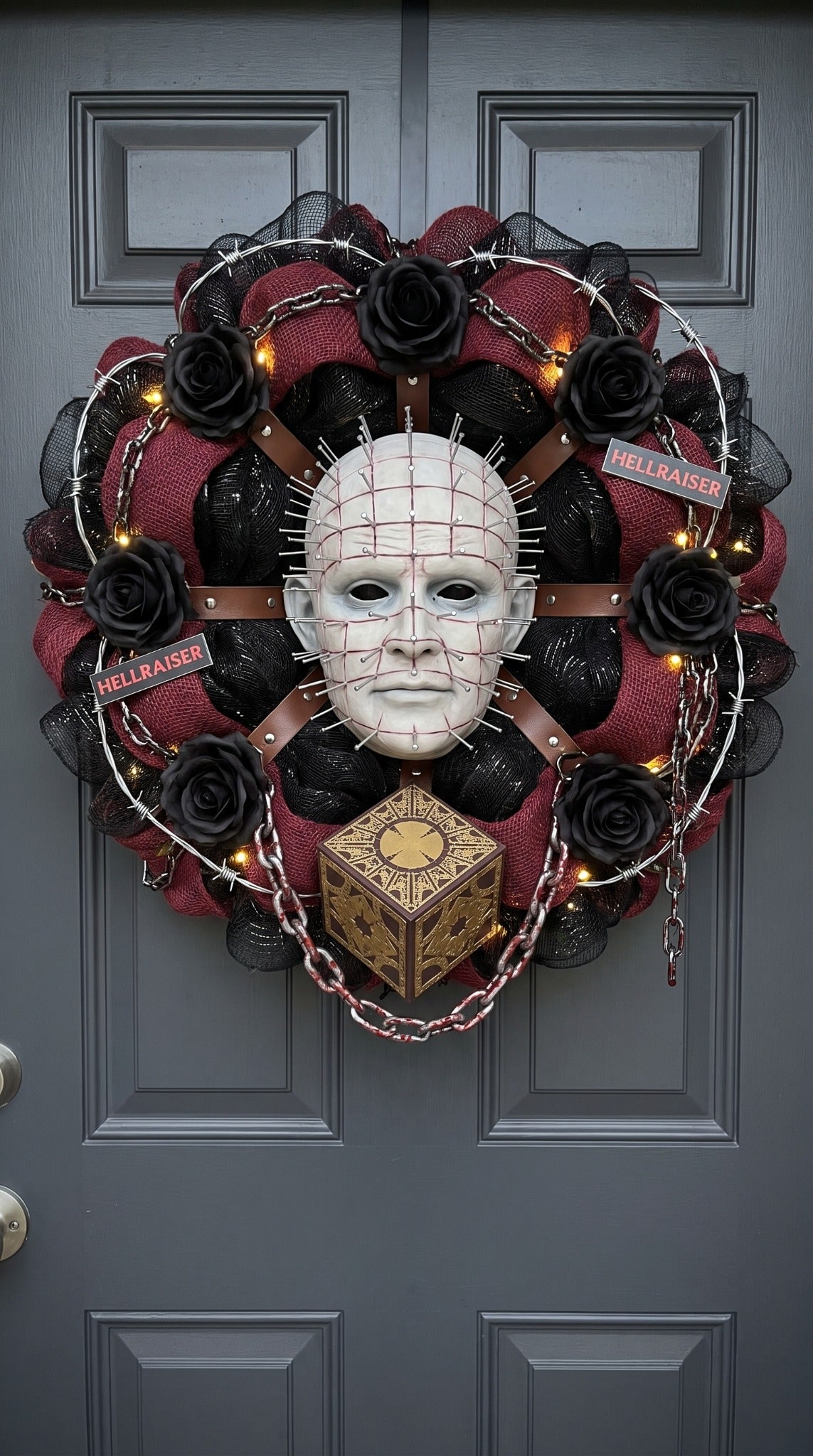 Pinhead handmade horror wreath