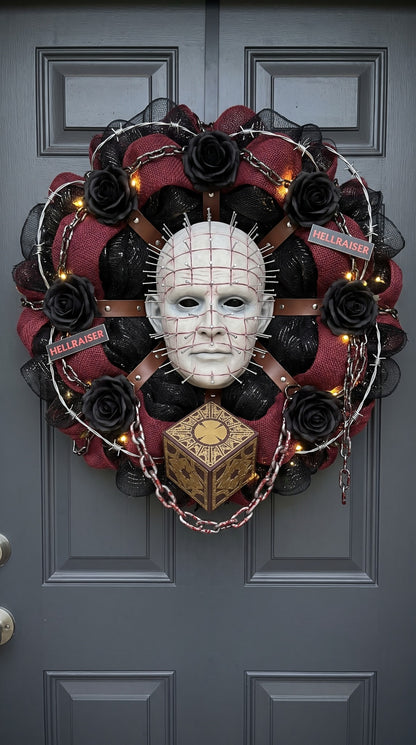 Pinhead handmade horror wreath